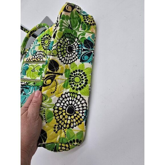 Vera Bradley Floral Quilted Handbag With Green/Blue Pattern & Dual Handles - Picture 6 of 7